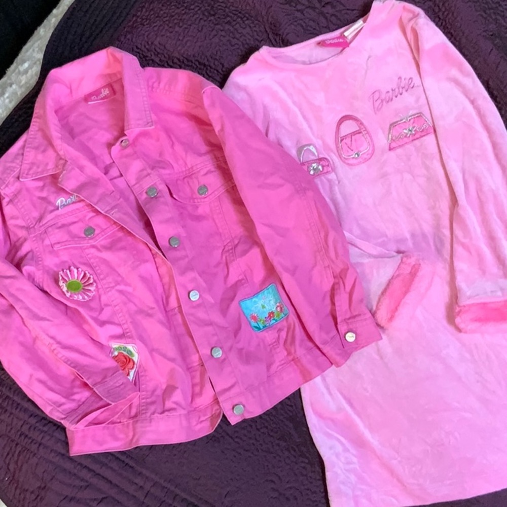 Barbie Jean jacket and velour dress